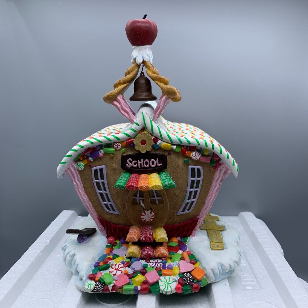 Danbury Mint Candy Themed Gingerbread Schoolhouse in Original Box